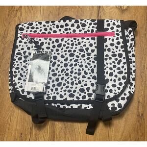 Tribeca Messenger Bag Animal Print White Black 16x12 Laptop Books Adjust Strap 1